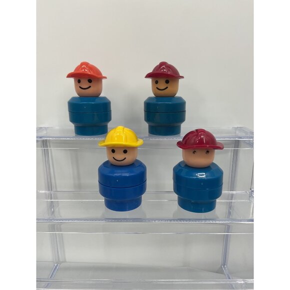 Fisher Price Little People Chunky Tall Construction Workers Set of 4 - Picture 1 of 3